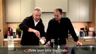 aerolatte  milk frother makes three layer caffè latte macchiato [upl. by Gregoor]