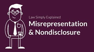 Misrepresentation and Nondisclosure  Contracts  Defenses amp Excuses [upl. by Ardnosac]