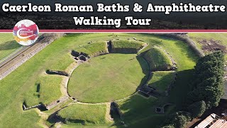 CAERLEON ROMAN BATHS amp AMPHITHEATRE WALES  Walking Tour  Pinned on Places [upl. by Nodyarg]