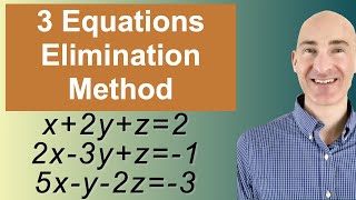 Solving Systems of 3 Equations Elimination [upl. by Nylazor]