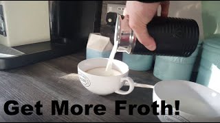 How to Get More Froth from Your Nespresso Coffee Aeroccino  Nespresso tips and help [upl. by Adniuqal]